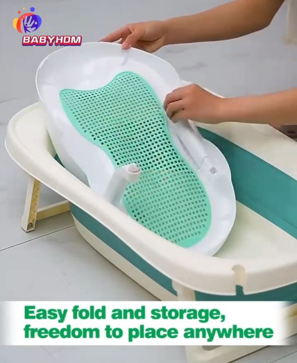 Foldable Baby Bath Tub Seat Newborn Tempat Mandi Baby Shower Stand