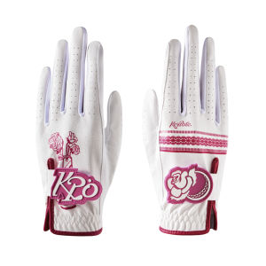 keypotegolf | Lace Trim White and Pink Golf Gloves Pair