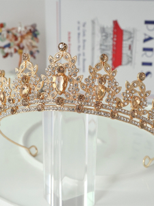 Golden Crown Princess Birthday Girls Hair Accessories Dress up Skirt Headwear Children Performance Headband Kids Hairband