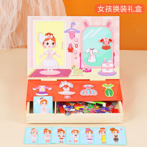 Princess Dress-Up Magnetic Stickers Girls Educational Toys 3D Character Puzzle Fun Learning Stick Figures Childrens Book
