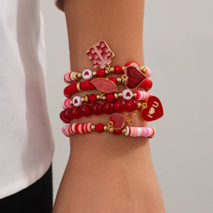 5pcs/set Trendy Charm valentines day bracelet Women Soft Ceramic Bracelet Suitable for couples to wear and give as gifts