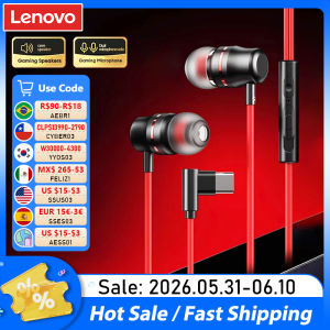 Lenovo | Lenovo YF38 Wired Headphones Type-C/3.5mm With Wire Control In-ear Wired Earphones With Mic For Laptop Computer Tablet Phone