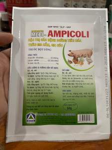1 Gói Ampicoli trị các bệnh tiêu hoá trên gia súc và gia cầm.