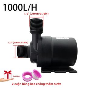 Máy Bơm Chìm Không Chổi Than DC12V/24V 1000L/H Cột Áp 8M Đầu Nối 1/2 Dùng Cho Đài Phun Nước Máy Nước Nóng Vòi Sen Bơm Tăng Áp Đạt Chuẩn IP68