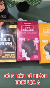 Hộp 5 Gói Nhuộm Phủ Bạc Thảo Dược Hàn Quốc Pyeonan Màu Nâu Sẫm(Dark Brown)