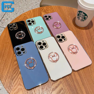 For Huawei Nova 3i 5T Y6P Y9 Prime Phone Case New Style Luxury Flash Drill Mickey Bracket