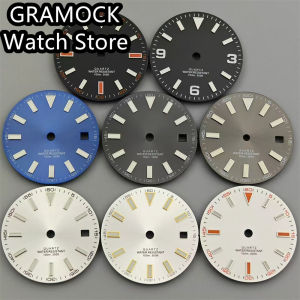 GRAMOCK 29mm Quartz Watch Dial Black White Blue Grey Dial Green Luminous Fit RONDA 515 Movement Quartz Watch parts