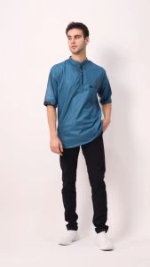 Baju Koko Kurta  pendek kombinasi fashion muslim pria terlaris