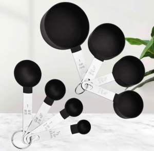 Bộ 8 muỗng đong đo lường nhựa cao cấp cán inox 304 khắc dung tích