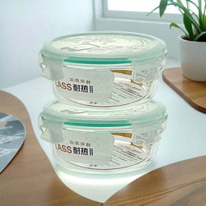 Glass Crisper Food Grade Storage Refrigerator Dedicated Microwave Lunch Box Heater Band Rice Office Worker Lunch Box Suit