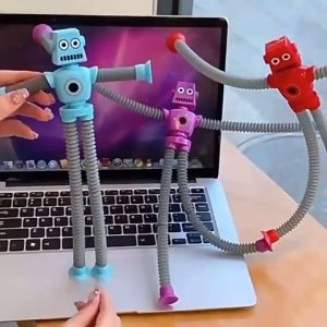 Payoe Mainan Anak Tabung Teleskopik Pop Tabung Fidget Toys Robot Tube Toys Telescopic Suction Cup Robot