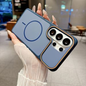 szhaiyu | Luxury Contrast Color Frosted for Magsafe Magnetic Phone Case for Samsung Galaxy S26 Plus S26 S25 S24 S23 Ultra Shockproof Cover