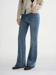 DUSHU | Apple Shape Friendly Elastic Flare Denim Jeans