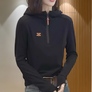Hooded Sweatshirt Women 2024 Fall and Winter New Arrival Fashionable Casual Figure Flattering Long Sleeves Dralon All-Matching Western Style Anti-Aging Top Women