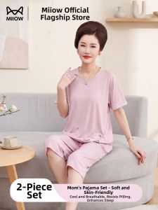 MiiOW | Mid-aged Women Summer Breathable Modal Pajama Set