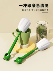 Long Handle Cup Brush Kitchen Sponge Brush for Cleaning Cups And Baby Bottles No Dead Angles Household Essential for Gadget Cleaning