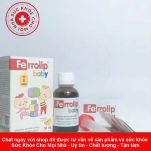 Sắt Ferrolip Baby Vị Đào Thơm Ngon Cho Bé Lọ 30ml