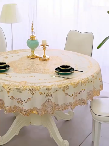 70/80CM Round Table Turntable Tablecloth Round Table Cover PVC Waterproof Oil Resistant Printed Tablecloth