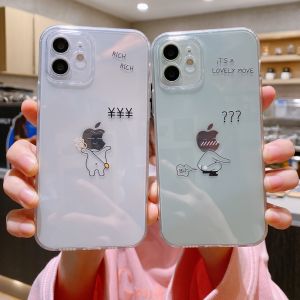 Creative Cartoon Line Person Silicone Phone Case for Apple 15 iPhone 12 pro Max Full Cover Soft Transparent Couple 7P Protective Cover 16 Precision Hole 13 Mini Female 9