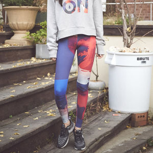 High Waist Fitness Yoga Pants Womens Tight Autumn Winter Outdoor Running Long Pants Elastic Fashion Nine Points Pants