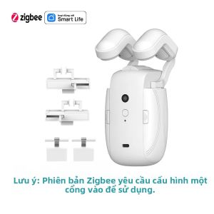 Robot Rèm Thông Minh ZigBee Màu Trắng Tự Động Mở Đóng Với Cảm Biến Ánh Sáng Điều Khiển Từ Xa Qua Ứng Dụng Hoạt Động Với Alexa Và Google Home