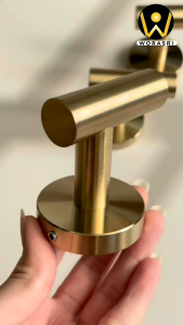 WoraSri SS04 ฮุคตะขอที่แขวนของประตูผ้าเช็ดตัวผ้าขนหนูผ้าเช็ดมือเสื้อกระเป๋าติดผนังห้องน้ำห้องครัว เอนกประสงค์ สแตนเลส 304 สีทองด้าน