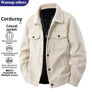 Corduroy Solid Color Spring and Autumn Loose Casual Jacket