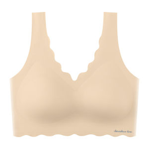 เสื้อชั้นในแบบเกาะอกผ้าไหมน้ำแข็งแบบสวมสำหรับผู้หญิง ไร้โครง ทรงหนา ไร้ตะเข็บ เสื้อชั้นในแบบเกาะอกสำหรับผู้หญิง ทรงเกาะอก