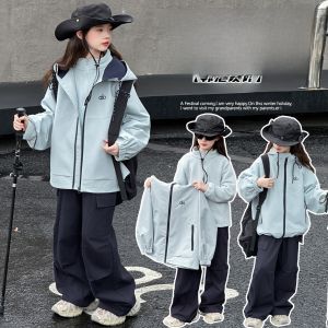 MPW | Girls Outdoor Windproof Jacket 2025 Autumn Fashionable Korean Style Zipper Closure Long Sleeve Hooded Poly Fiber Hiking Clothes