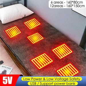 Portable 5V USB Electric Blankets Thermostat Heating Bed Mattress Winter Body Warmer Heater Car Dormitory Washable Heated Mat