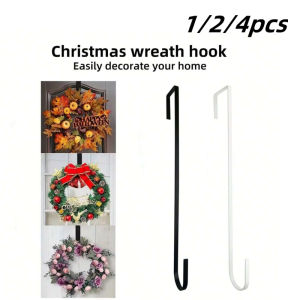 1/2/4PC Christmas Floral Wreath Hanger Over The Door Nail-free Resuable Door Hanging Hook Xmas Easter Storage Wreath Hanger