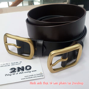 Thắt lưng nam da bò thật 1 lớp bút đồng nguyên khối phong cách cổ điển - TL2202