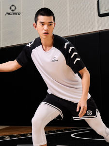 Quick Dry Sports Short Sleeve T-Shirt Men Summer Breathable Sweat Absorption round Neck Half Sleeve Running Training Top