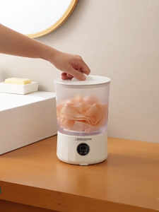 Double-Barrel Mini Washing Machine Portable Rechargeable for Underwear & Socks Wireless Compact Washer for Dorm Travel Home Use