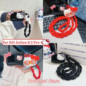 Sanrio | Kawaii Sanrio Hello Kitty Sport Camera Silicone Protector Case for DJI OSMO Action 6 5 Pro 4 3 Anti-lost Strap Shockproof Case