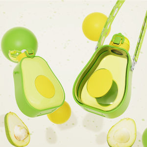 High Appearance Level Creative and Cute Avocado Cup Student Girl Outdoor Portable Backpack Childrens Straw Plastic Water Cup