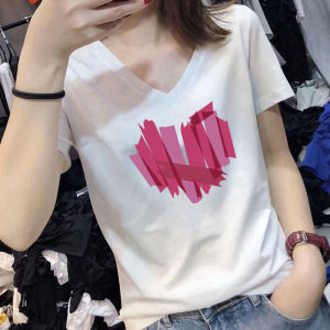 Cotton Black Short Sleeve V-Neck T-Shirt Slim Fit T-Shirt