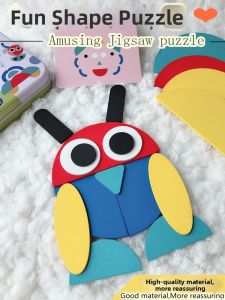 Educational Intelligence Puzzles Wooden Animal Geometric Shapes Tangram