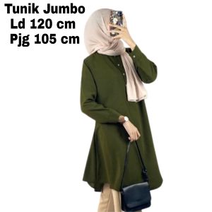 Tunik Jumbo XXL LD 130 Cm Bahan Moscrepe Atasan Baju Tunik wanita Dewasa Tunik Terbaru 2023 Brilie