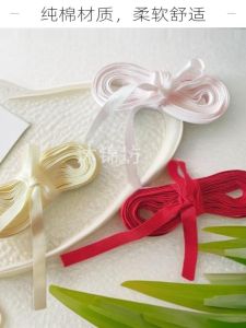 Pure Cotton Baby Romper Bodysuit Ribbon Tie Flat Weave Fabric Strip DIY Accessories Red Baby Clothes Home Sewing Materials