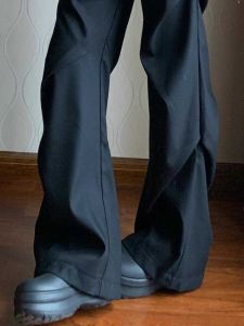 Quần Ống Rộng Xếp Ly American High Street Dáng Rộng Cho Nữ Mùa Hè Thường Ngày Quần Công Sở Cạp Cao Dáng Rộng