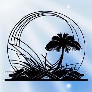 CIFbuy | CIFbuy Iron Wall Art Black Metal Palm Tree Decor Patio Garden Living Room Home Ornament Unique Gift