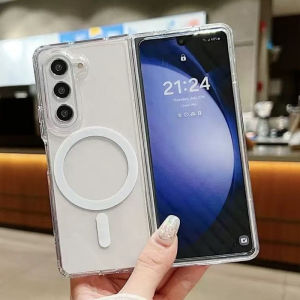 Clear Magnetic Case For Magsafe Samsung Galaxy Z Flip 7 6 5 4 Z Fold 7 6 5 4 8 MacSafe Wireless Charge Cover Shockproof Z Flip 8