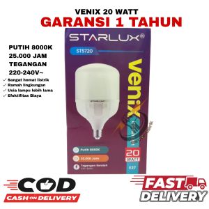 BOLA LAMPU LED STARLUX VENIX 20WAT CAHAYA PUTIH DAN SUPER TERANG STARLUX VENIX LED BULD LIGHT 20WAT