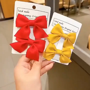 Bow Hair Pin Ribbon 1Pair 🎀 儿童蝴蝶结发夹一对装 Klip Rambut Aksesori Rambut Budak Perempuan Children Cute Princess Girl Hair Accessories