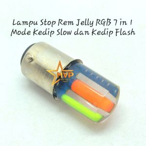 Lampu Stop Rem Jelly RGB Rainbow 3 Garis Warna 7 in 1 Mode Kedip dan Running Universal Bisa Untuk Mobil dan Motor