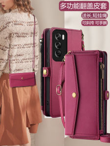 Leather Flip Cover Phone Case for OPPO Reno12 14 13Pro 10Pro+ Full Lens Protection 9Pro Ten Strap 12F Wallet Style 5G