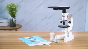 HAIGE Kính hiển vi cầm tay trẻ em độ phóng đại 200-4800 lầnbộ công cụ thí nghiệm miễn phíCó thể dùng làm quà tặngchobé