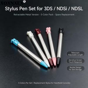 2Pcs Retractable Metal Stylus Pen for 3DS/ NDSi/ NDSL Touch Screen Replacement Pen Set