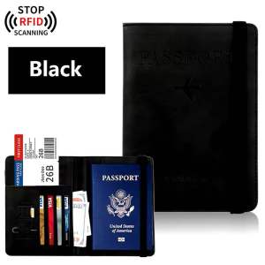 Travel Passport Holder Cover Case RFID PU Leather Credit ID Card Holder Case Ticket Protective Wallet